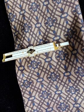 Vintage Slide Ruler Necktie Clip Kenny Co Provs RI Calculator Ipertol Tie Clip